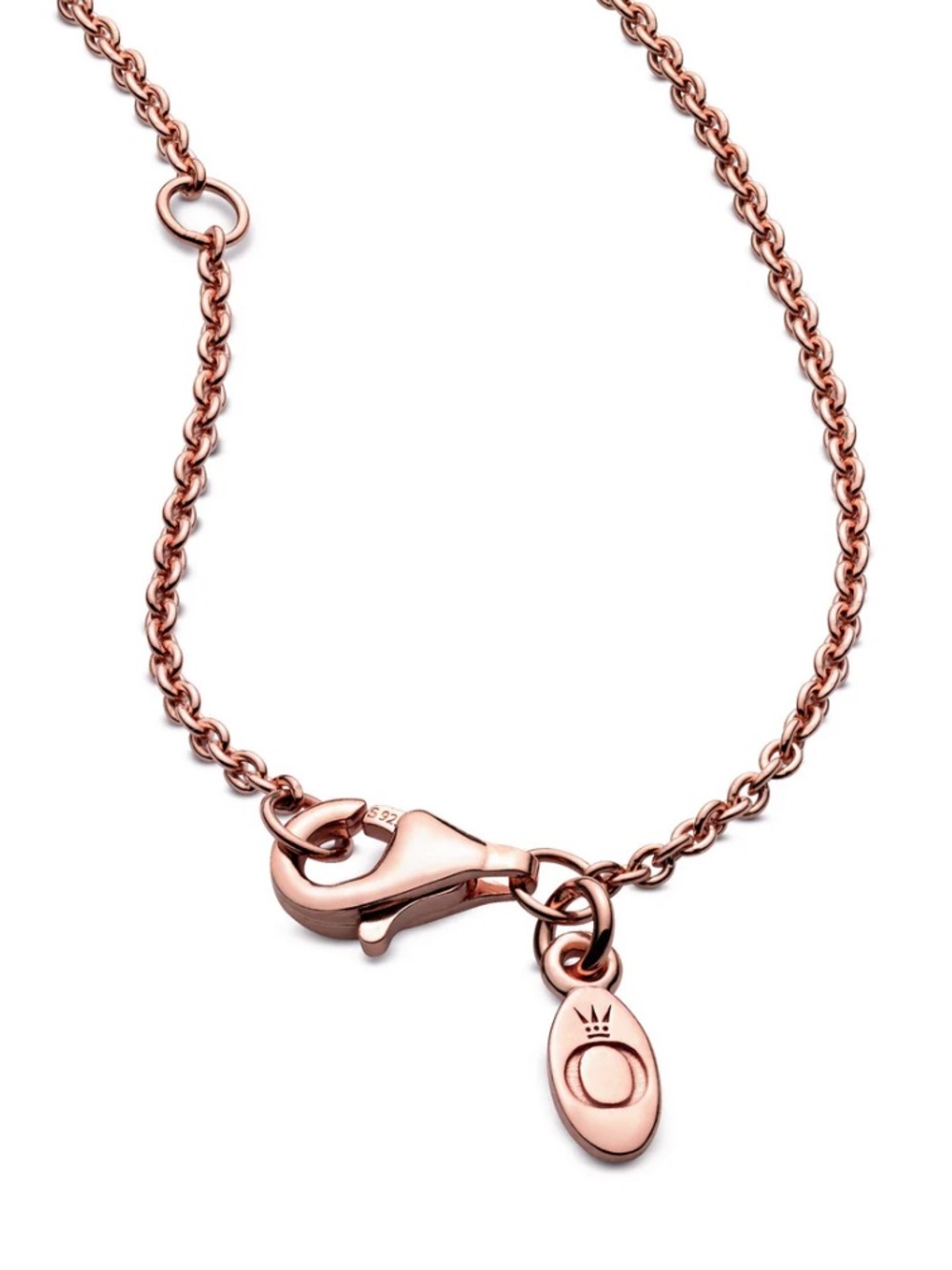 Pandora 14K rose gold over unique metal blend ALE R chain necklace